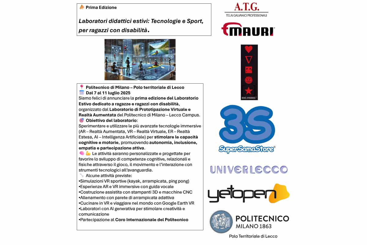 F.lli Mauri sostiene il primo Summer Lab Inclusivo dedicato a Tecnologie e Sport